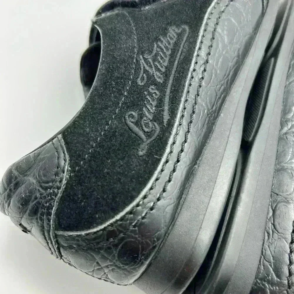 Louis Vuitton Sneakers Women Black Leather suede hook loop closure 36
